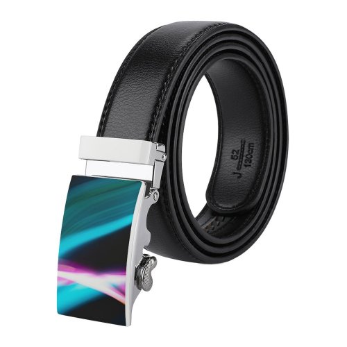 yanfind Belt  Dynamic Surreal Design Shining Artistic Insubstantial Creativity Smooth Energy Colorful Curve Men's Dress Casual Every Day Reversible Leather Belt