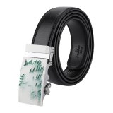 yanfind Belt  Floral Fog Plant Design Header Season Wood Light Turquoise Growth Men's Dress Casual Every Day Reversible Leather Belt