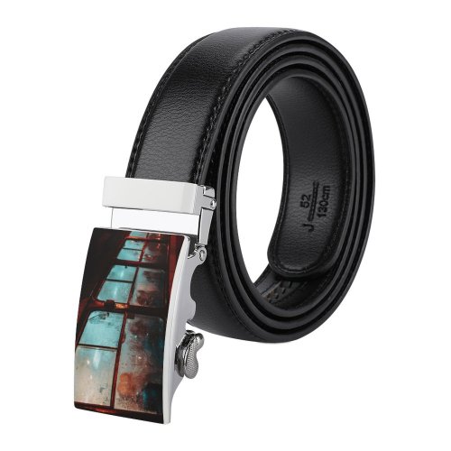 yanfind Belt  Dew City Window Travel Public Light Moisture  Glass Urban Train Men's Dress Casual Every Day Reversible Leather Belt