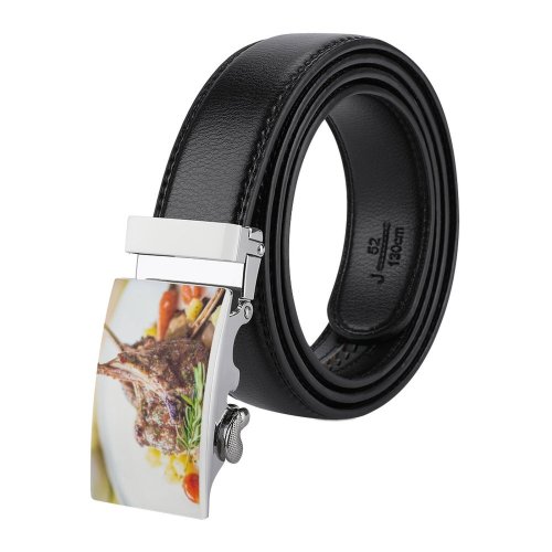 yanfind Belt  Delicious Design Chicken Dinner Plating Cook Cuisine Table Beef Restaurant Steak Men's Dress Casual Every Day Reversible Leather Belt