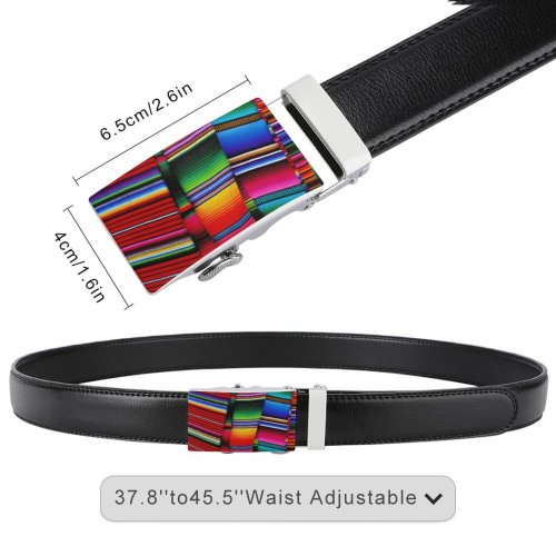 yanfind Belt Vibrant Retail Chichicastenango Mayan Tradition Market Traditional Space Archival Travel Outdoors Striped Men's Dress Casual Every Day Reversible Leather Belt