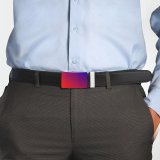 yanfind Belt Row Clean Simplicity Blank Purple Dark Vibrant Elegance Curve Wide Sunset Neon Men's Dress Casual Every Day Reversible Leather Belt