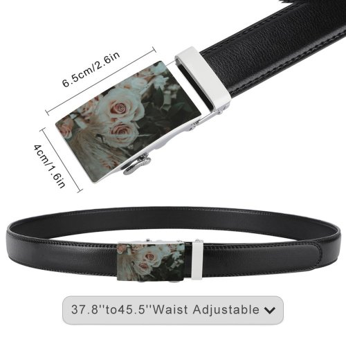 yanfind Belt  Floral Bouquet Beautiful Pastel Decor Delicate Romance  Bunch Tender Petal- Men's Dress Casual Every Day Reversible Leather Belt