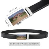 yanfind Belt Simplicity  Texas Architecture Apartment Building Wealth Lawn Mansion McKinney USA Yard Men's Dress Casual Every Day Reversible Leather Belt