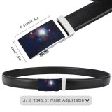 yanfind Belt Beautiful Astrology Astrophotography Evening Milky Space Galaxy Cosmos Celestial Stellar Astronomy Starry Men's Dress Casual Every Day Reversible Leather Belt