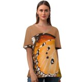 yanfind V Neck T-shirt for Women Taiwan Moth Insect Wing Public Antennae Wallpapers Plant Garden Borisworkshop Outdoors Summer Top  Short Sleeve Casual Loose