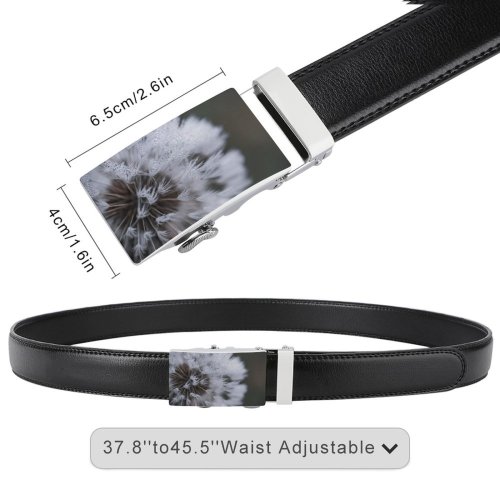 yanfind Belt  Dew Seeds Delicate Season Light Macro Dandelion Outdoors Abstract Frost Flora Men's Dress Casual Every Day Reversible Leather Belt