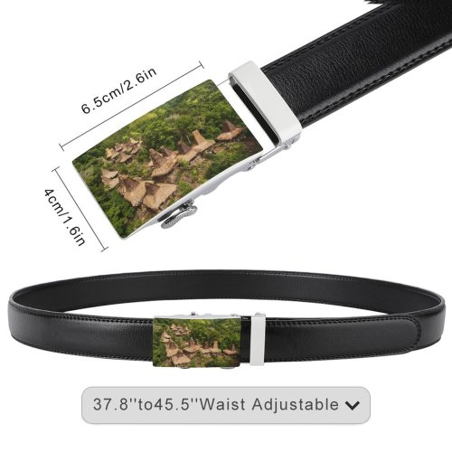 yanfind Belt Village Architecture Building Aerial Destinations Drone Hut Tradition Exterior Asian Point Travel Men's Dress Casual Every Day Reversible Leather Belt