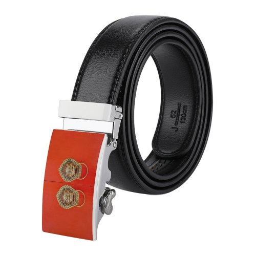 yanfind Belt Shrine Architecture Thai Building Wealth Gold Fantasy  Tradition Mythology Rooftop Decoration Men's Dress Casual Every Day Reversible Leather Belt