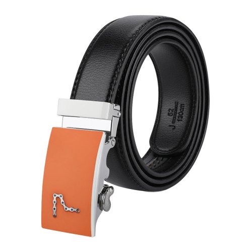 yanfind Belt Bike Chain Industrial Metal Linked Design Shiny Gear Font  Insubstantial Digit Men's Dress Casual Every Day Reversible Leather Belt