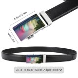yanfind Belt Beautiful City Time Flowing Niagara Lapse Rainbow Landscape Waterfalls Travel Colorful Falls Men's Dress Casual Every Day Reversible Leather Belt