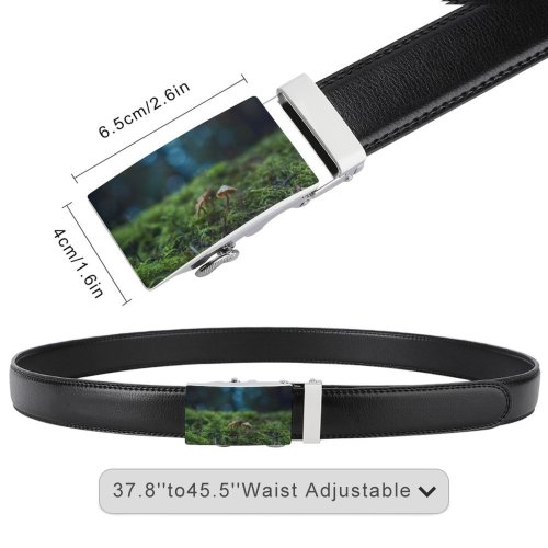 yanfind Belt  Focus Botany Forest Depth Grass Field Mushrooms Growth Bokeh Fungi Ecology Men's Dress Casual Every Day Reversible Leather Belt