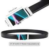 yanfind Belt  Dynamic Surreal Design Shining Artistic Insubstantial Creativity Smooth Energy Colorful Curve Men's Dress Casual Every Day Reversible Leather Belt