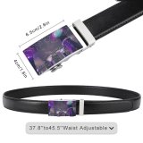 yanfind Belt Beautiful City Decor Illuminated Lights Evening Colorful Buildings Display Urban Outdoors Architecture Men's Dress Casual Every Day Reversible Leather Belt