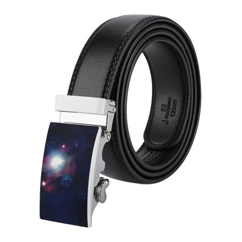 yanfind Belt Beautiful Astrology Astrophotography Evening Milky Space Galaxy Cosmos Celestial Stellar Astronomy Starry Men's Dress Casual Every Day Reversible Leather Belt