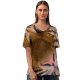 yanfind V Neck T-shirt for Women Skitterphoto Tiger Face Closeup Wild Predator Carnivore Big Cat Portrait Summer Top  Short Sleeve Casual Loose