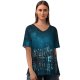 yanfind V Neck T-shirt for Women Sanaan Mazhar York City Cityscape Night City Lights Reflections Summer Top  Short Sleeve Casual Loose