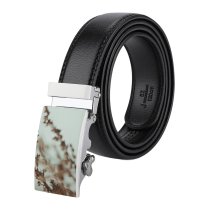 yanfind Belt  Focus Beautiful Plant Branch Dry Season Depth Autumn Field Growth Outdoors Men's Dress Casual Every Day Reversible Leather Belt