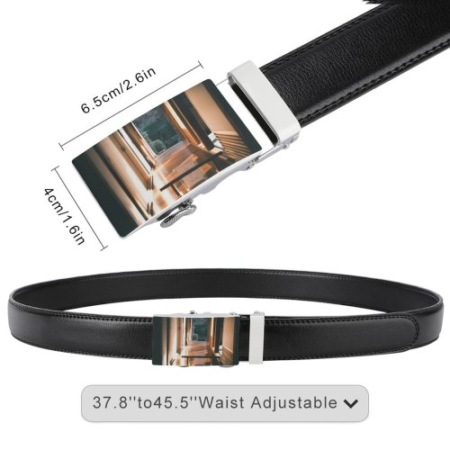 yanfind Belt  Family Design Sliding Shiny Home Doors Sunlight Wood Empty Japanese Travel Men's Dress Casual Every Day Reversible Leather Belt