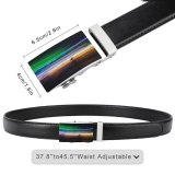 yanfind Belt  Dynamic Time Colours Lapse Evening Colorful Light Neon Abstract Trails Shutter Men's Dress Casual Every Day Reversible Leather Belt
