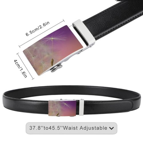 yanfind Belt  Dew Seeds Flowers Drop Macro Dandelion Droplets Dandelions Outdoors Floating Flora Men's Dress Casual Every Day Reversible Leather Belt