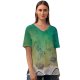yanfind V Neck T-shirt for Women Shoreline Ocean Life Land Landscape Aerial Wallpapers Sea Beach Outdoors Scenery Summer Top  Short Sleeve Casual Loose