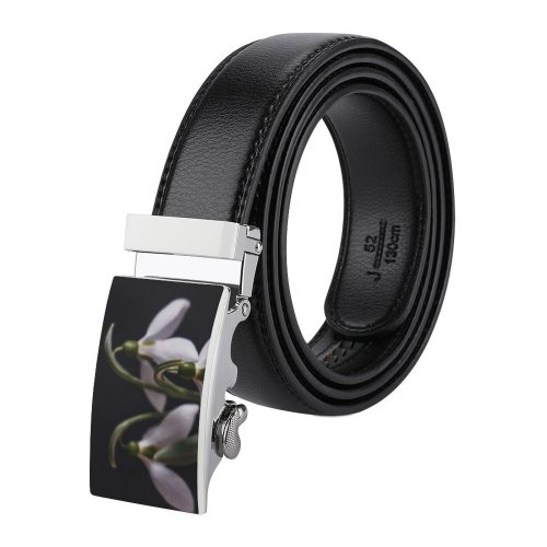 yanfind Belt  Detail Floral Focus Botany Sensitive Plant Decor Delicate  Season Simple Men's Dress Casual Every Day Reversible Leather Belt