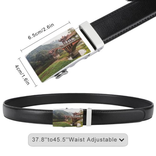 yanfind Belt Sichuan Chinese Architecture Tree UNESCO Heritage Urban Destinations Place Landmark Wide Tradition Men's Dress Casual Every Day Reversible Leather Belt