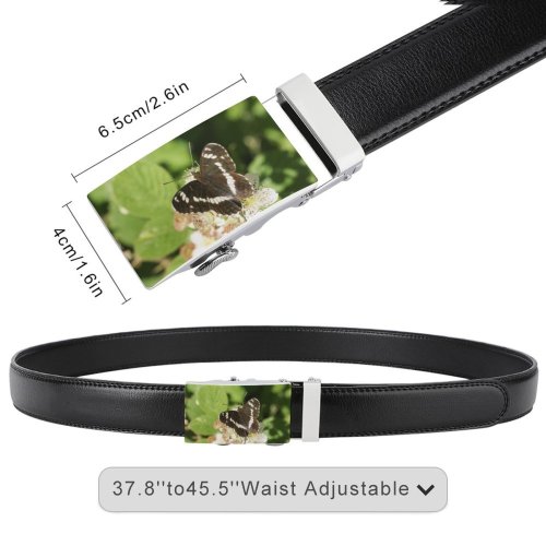 yanfind Belt UK Summer Meadow Antenna Insect Plant Season Camilla Cute Flower Feeding Limenitis Men's Dress Casual Every Day Reversible Leather Belt