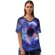 yanfind V Neck T-shirt for Women Stu Ballinger Abstract Space Sun CGI Nebula Space Phenomena Summer Top  Short Sleeve Casual Loose