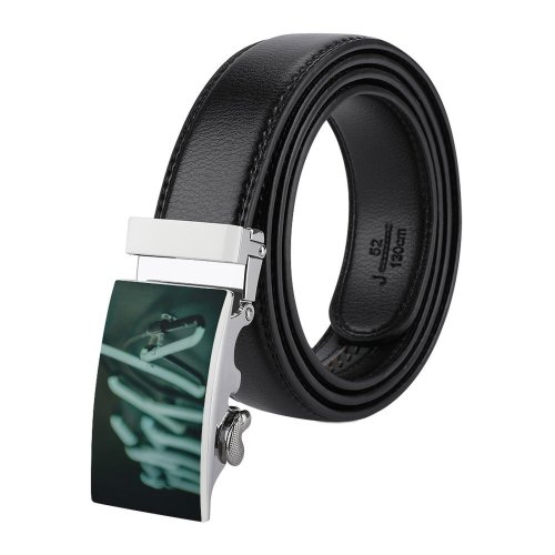 yanfind Belt  Focus Dark Time Illuminated Lights Evening Technology Electricity Hanging Items Neon Men's Dress Casual Every Day Reversible Leather Belt