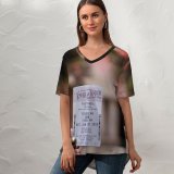yanfind V Neck T-shirt for Women Ticket Buena Fl Lake Studios Disney Typography Pictures Vista PNG Hollywood Summer Top  Short Sleeve Casual Loose