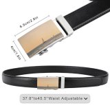 yanfind Belt Beach Ripples Boat Transportation Outdoors Scenic Dawn Vehicle Sailboat Sea Seascape Watercraft Men's Dress Casual Every Day Reversible Leather Belt