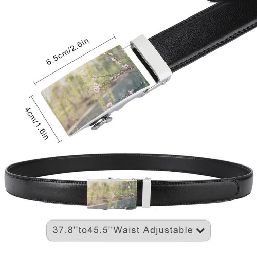yanfind Belt  Focus Beautiful Delicate Flowers Depth Field Buds Growth Blooming Outdoors Branches Men's Dress Casual Every Day Reversible Leather Belt