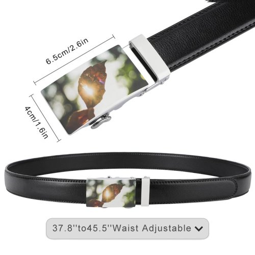 yanfind Belt  Festival Focus Tree Shining Artistic Dry Sunglare Hole Travel Light Defocused Men's Dress Casual Every Day Reversible Leather Belt