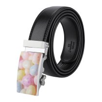 yanfind Belt  Delicious Pastel Colorful Eggs Easter Candies Aesthetic Colourful Traditional Sugar Sweets Men's Dress Casual Every Day Reversible Leather Belt