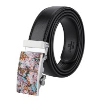yanfind Belt  Focus Beautiful Delicate Flowers Depth Field Growth Blooming Cherry Leaves Flora- Men's Dress Casual Every Day Reversible Leather Belt