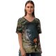 yanfind V Neck T-shirt for Women Hobbiton Door Gourd Flora Hobbit Pottery Potted Quaint Jar Grass Fantasy Summer Top  Short Sleeve Casual Loose