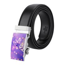 yanfind Belt  Focus Butterfly Shining Wing Illuminated Lights Insect Depth Field Macro Blurry Men's Dress Casual Every Day Reversible Leather Belt