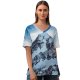 yanfind V Neck T-shirt for Women Oliver Buettner Mount Cook Peak Snow Covered Mountains Zealand Summer Top  Short Sleeve Casual Loose