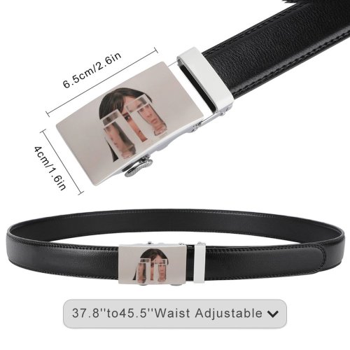 yanfind Belt Beautiful Face Photoshoot Table Expression Facial Portrait Female Pretty Reflection Glasses Model Men's Dress Casual Every Day Reversible Leather Belt