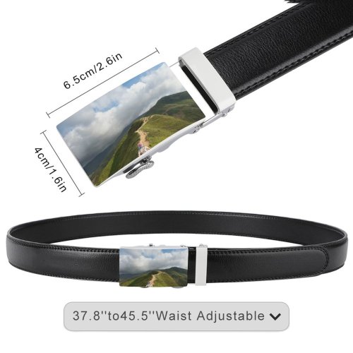 yanfind Belt Beautiful Scenery Clouds Grass Adventure Landscape Daylight Hike Hill Travel Leisure Outdoors Men's Dress Casual Every Day Reversible Leather Belt