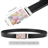 yanfind Belt  Delicious Pastel Colorful Eggs Easter Candies Aesthetic Colourful Traditional Sugar Sweets Men's Dress Casual Every Day Reversible Leather Belt