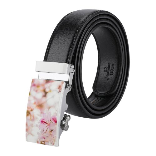 yanfind Belt  Floral Nice Beautiful Delicate Branch Flowers Blossoms Story Season Light Instagram Men's Dress Casual Every Day Reversible Leather Belt