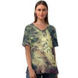yanfind V Neck T-shirt for Women From Satellite Landscape Aerial Wallpapers Sandy Mountain Australia Outdoors Scenery Above Summer Top  Short Sleeve Casual Loose