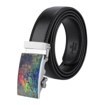 yanfind Belt  Festival Focus Dark Artistic Rainbow Depth Colorful Field Chalk Shallow Coloring Men's Dress Casual Every Day Reversible Leather Belt