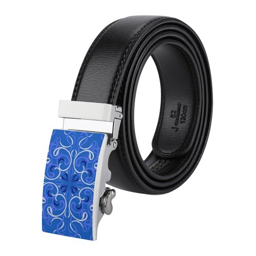 yanfind Belt Spanish Portuguese Arabic Flooring Mexican Ceramics Flower Retro  Moroccan Curve Tradition Men's Dress Casual Every Day Reversible Leather Belt