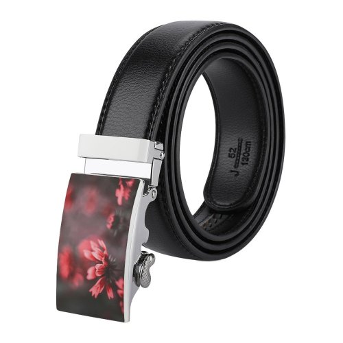 yanfind Belt  Focus Beautiful Plant Delicate Flowers Depth Field Macro Growth Blooming Blurry Men's Dress Casual Every Day Reversible Leather Belt