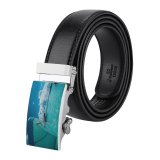 yanfind Belt Beautiful Vacation Clouds Daylight Travel Sunny Leisure Motorboats Beach Turquoise Boat Transportation Men's Dress Casual Every Day Reversible Leather Belt