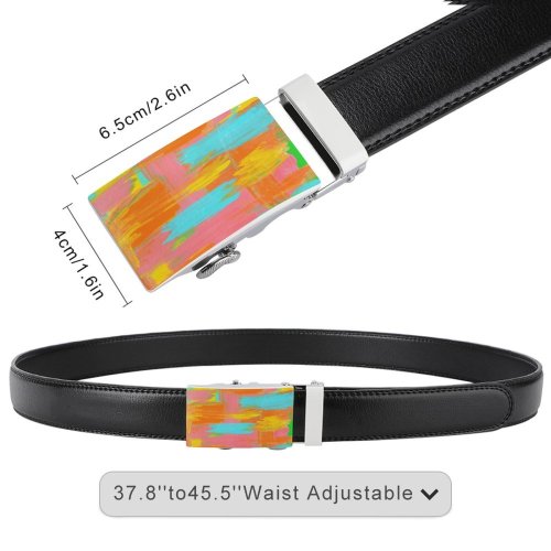 yanfind Belt Simplicity Decor Shade Watercolor Ideas Craft Vibrant USA Creativity Space City Liquid Men's Dress Casual Every Day Reversible Leather Belt